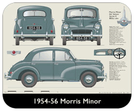 Morris Minor 4dr saloon Series II 1954-56 Place Mat, Small
